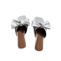 Miniatyrbilde 3 av 4: Dame Firkantet Tå Sløyfe Sandaler Slippers Slides Sko White 43
