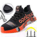 Miniatyrbillede 1 af 5: Arbejdssneakers Stål Tå Sko Herre Sikkerhedssko Punkteringssikre Arbejdssko Støvler Mode Inde Orange 43