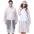 Miniatyrbilde 1 av 5: Voksen Regnfrakk Gjenbrukbar, Unisex Nødregnfrakk, Regnfrakk Med Hette Og Snøring white M