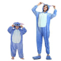 Miniatyrbild 2 av 2: Stitch Blå Rosa Barn Onesize Maskeraddräkt Hoodies Pyjamas Blue 120CM-130CM