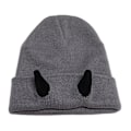 Miniatyrbild 1 av 5: Demon Horns Shape Knit Hat Vindtät Värmande Stickad Mössa För Cykling Promenader Gray Black