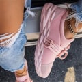 Miniatyrbillede 3 af 4: Dame Åndbare Snøresko Sneakers Sport Løbesko Pink 37
