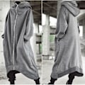 Miniatyrbild 3 av 5: Unisex Långärmad Hooded Nazgul Lång Kappa Dragkedja Fleecefodrad Lång Hoodie Black M