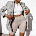 Miniatyrbilde 2 av 5: Korte avsnitt Bokstavtrykte Leggings Damebukser Ivory XL