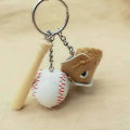 Miniatyrbilde 4 av 5: Baseball Nøkkelring For Gutt Lær For Menn Inkludert Hatt Og Balltre, Trener Gave style 2