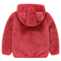 Miniatyrbild 2 av 3: Teddybjörnsjacka med huva för småbarn, fluffig fleece, varm jacka med dragkedja, ytterkläder Red 2-3 Years