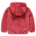 Miniatyrbillede 2 af 3: Småbørn Børn Teddy Bjørn Hættejakke Fluffy Fleece Varm Lynlås Frakke Overtøj Red 2-3 Years
