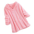 Miniatyrbillede 1 af 5: Plus Size Efterår Vinter Dame Langærmet Hætteklædte Plysset Fluffy Hættetrøjer Fleece Pullover Pyjamas Løs Pink 3XL