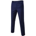Miniatyrbillede 1 af 2: Herre Ensfarvede Straight Leg Pæne Bukser Casual Kontor Business Arbejde Formelle Bukser Navy Blue L