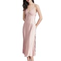 Miniatyrbilde 1 av 3: Dame Sateng Nattkjoler Lang Chemise Sexy Ermeløs Sidesplitt Nattkjole Spaghettistropp Nattøy Pink 2 XS