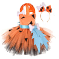 Miniatyrbillede 1 af 5: Pigekjoler Småbørn Børn Hulemandskostume Baby Piger Drenge Historiske Hulemand Hulepige Outfits Orange 9-10 Years