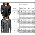 Miniatyrbilde 5 av 5: Herre Colorblock Langermet Hettegenser Sport Fritid Glidelås Hettejakke Yttertøy Med Lommer Light Grey 2XL
