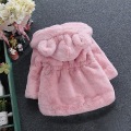 Miniatyrbilde 3 av 4: Jenter Vinter Myk Fuskepels Hettejakke Fleece Tykk Varm Jakke Yttertøy Pink 2-3 Years