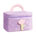 Miniatyrbild 2 av 2: Kvinnors kosmetiska väska Bärbar resemakeupväska Stor kapacitet Rektangulära väskor Snygg dragkedja Toalettväska Purple Square Shou Ti Kuan
