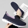 Miniatyrbilde 2 av 5: Uformelle sportssko i mesh for kvinner, slip-on komfortable flate sko for løping og gåing Blue 40