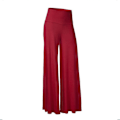 Miniatyrbild 1 av 2: Dam Fit & Flare Enfärgade Palazzobyxor Mjuka Andningsbara Vardagsbyxor Full Längd Sommar Sport Gym Dans Yogabyxor Wine Red 4XL