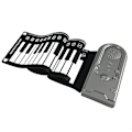 Miniatyrbild 1 av 2: Bärbart Handrullpiano Flexibelt Digitalt Rullpiano Keyboard Silikon Hopfällbart Elektronisk Keyboard Uppladdningsbart Barn Tidig Inlärning Piano Moonlight Silver