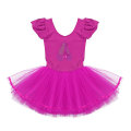 Miniatyrbillede 1 af 5: 2-10 År Piger Ballet Kjole Gymnastikdragt Ballerina Sko Print Mesh Tutu Danseklasse Sceneoptræden Kostume Dansebeklædning Rose Red XXL