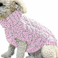 Miniatyrbild 2 av 4: Varmt tröja för husdjurshund, tröja, kläder, valp, katt, enfärgad stickad kläder Pink M