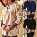 Miniatyrbillede 2 af 5: Ridder Cosplay Middelalderkostume Tunika Halloween Kostumer Til Mænd Voksen Viking Pirat Udklædning Fancy Tøj Karneval Skjorter Color 5 L