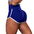 Miniatyrbild 1 av 5: Träningsshorts för Kvinnor Hög Midja Butt Lifting Texturerade Booty Byxor För Yoga Blue L