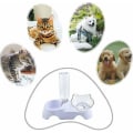 Miniatyrbild 4 av 5: Kattmatskålar, Kattmatskål med Upphöjt Ställ, 2 i 1 Automatisk Långsam Matare för Kattunge Valp Vit