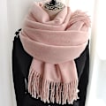 Miniatyrbillede 4 af 5: Dame Tørklæde Tæppe Tørklæde Dame Cashmere Følelse Cashmere Sjal Pink