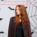Pikkukuva 4 / 5: Halloween Vampyyriviitta Musta ja Punainen Käännettävä Halloween-viitta Cosplay-juhlat Viitta Dracula-asu Aikuisille Black And Red 140cm