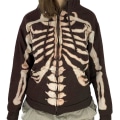 Miniatyrbild 4 av 5: Oversized Hoodie för Dam Retro Dödskalle Skelett Casual Tröja Långärmad Tryck Dragkedja Sweatshirt Halloween Rolig Sportjacka Brown M