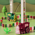 Miniatyrbillede 2 af 5: Domino Tog Sæt Legetøj Børn Domino Klodser Legetøj Sjovt Elektrisk Domino Tog Bygge- og Stable Legetøj til Børn Drenge Red