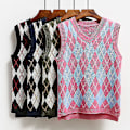Miniatyrbillede 2 af 5: Strikket Vest, Afslappet Pullover Elastisk Sweater Black M