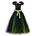 Pikkukuva 3 / 5: Wizard Party Lasten Mekko Taikatyttö Mekko Halloween Pitkä Noidan Mekko Iltaesitys Mekko Green L
