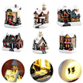 Miniatyrbild 2 av 2: Julglans LED-lampor Lysande Mini Byhus Scen Dekorationer Julpynt H