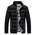 Pikkukuva 4 / 5: Miesten Kuitutäytteinen Tikattu Lyhyt Takki Tuulenpitävä Talvitakki Black Green 2XL
