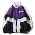 Miniatyrbild 1 av 5: College-stil Varsity Jacka Herr Vår Bokstav Broderi Bomberjacka Casual Street Lös Patchwork Dragkedja Kappa Dam Par Purple S 40 to 47kg