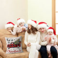 Miniatyrbillede 5 af 5: 4-pak Merry Christmas Design Pudebetræk Pyntepude Til Sofa Juleværelsesdekorationer 18 X 18