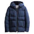 Miniatyrbilde 1 av 5: Ensfarget bomullsforet herrejakke, tykk, vindtett og varm topp for vinteren Dark Blue 2XL