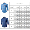 Miniatyrbillede 3 af 3: Herre Knapper Op Denim Skjorte Casual Business Langærmet Revers T-shirt Toppe Light Blue M
