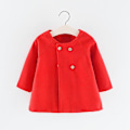 Miniatyrbillede 1 af 3: Småbørn Børn Baby Piger Vinterfrakke Jakke Poncho Kappe Overfrakke Overtøj Red 3-4 Years