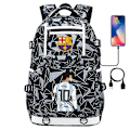 Miniatyrbild 1 av 4: Messi Barcelona tryckt ryggsäck resväska student skolväska vattentät datorväska38
