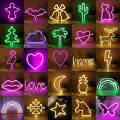 Miniatyrbillede 1 af 5: LED Neon Lys Vægkunst Skilt Soveværelse Indretning Hængende Natlampe Hjemmefest Ferie Indretning Julegave Coconut Tree