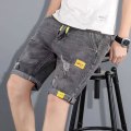 Miniatyrbillede 2 af 5: Herre Alsidige Korte Bukser Bred Ben Elastisk Strækbar Jeansshorts Til Afslappet Shopping Rejser Gray 308 Cropped Pants XL