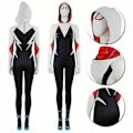 Miniatyrbild 1 av 2: Vuxen/barn Spider Verse Gwen Stacy   Kostym Kvinna Jumpsuit Hoodie 140cm