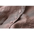 Miniatyrbilde 4 av 6: Dame Bomull Lin Vest Casual Løs V-hals Ermeløse Vester Jakke Khaki L