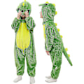 Miniatyrbilde 1 av 5: Småbarn Baby Tiger Dinosaur Dyr Kostyme Karneval Hette Romper Jumpsuit Green Dinosaur 120