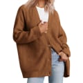 Miniatyrbillede 1 af 5: Dame Vinter Ensfarvet Cardigan Elegant Og Let At Matche Dame Top Ideelle Gaver Til Piger Damer Kvinder Brown M