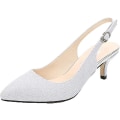 Miniatyrbillede 1 af 5: Damesandaler - lave hæle, spidse sandaler Silver 42