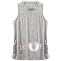 Miniatyrbillede 1 af 5: Amme Ærmeløs Stretch Print Bløde Toppe Pyjamas Hjemmetøj Gravide Kvinder Casual Plus Size Lang T-shirt Tanktoppe Loungewear Light Grey L