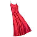 Miniatyrbillede 1 af 5: Ærmeløse Bodycon Kjoler til Kvinder Forår Spaghetti Satin Lange Kjoler Til Privat Strand Pool Party Red 3XL