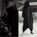 Miniatyrbild 4 av 5: Unisex Långärmad Hooded Nazgul Lång Kappa Dragkedja Fleecefodrad Lång Hoodie Gray L